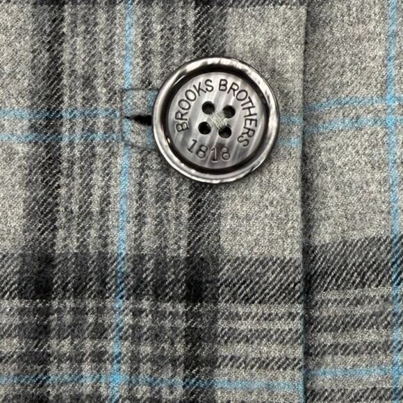 BROOKS BROTHERS Wool Plaid Button Front Wrap Skirt Sz 2 STRETCH PETITE - Picture 4 of 6